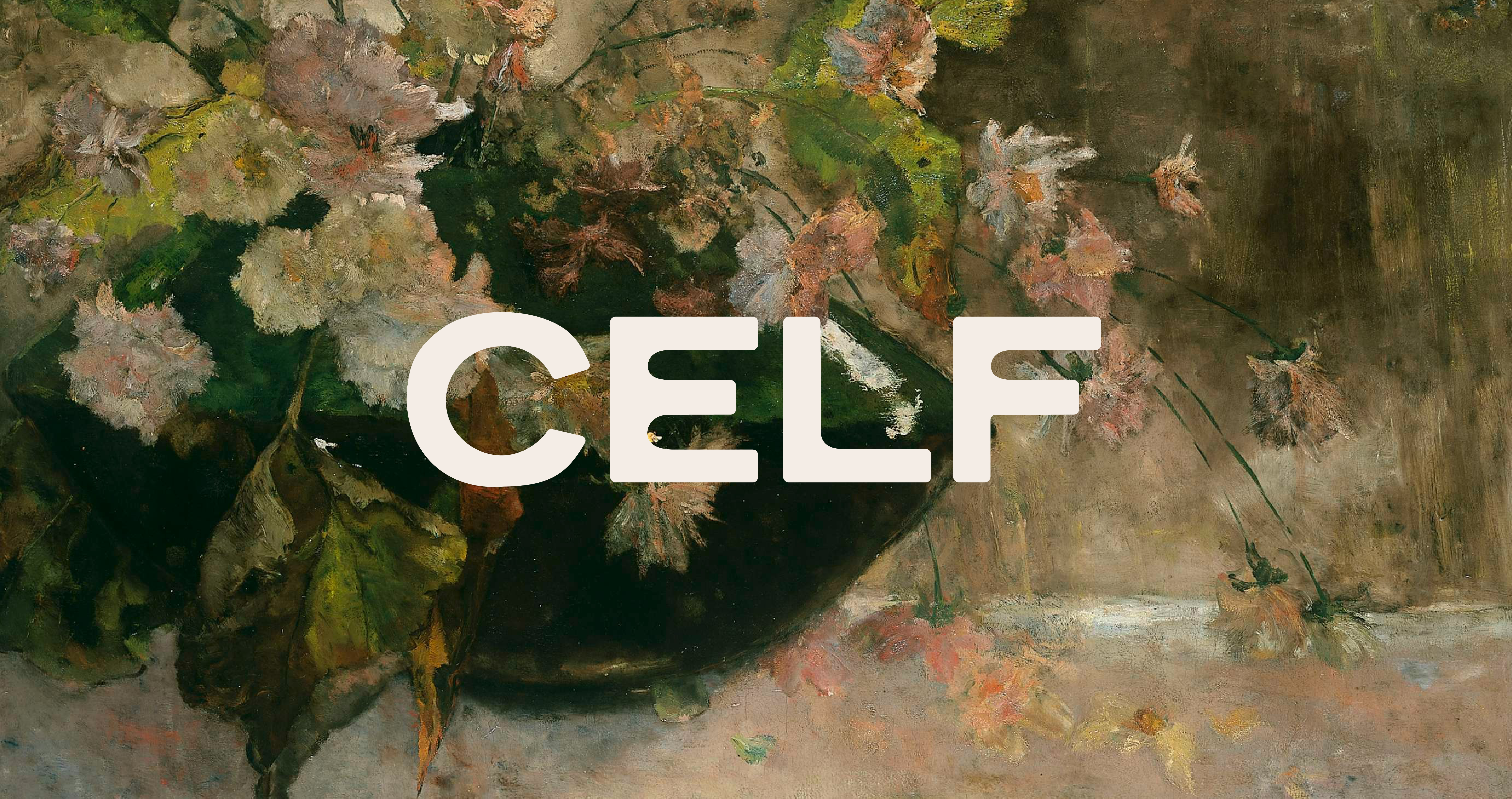 CELF logo above a floral paining