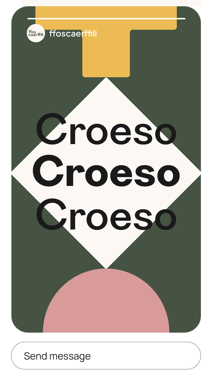 Social asset: Multiple shapes with Croeso